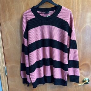 Striped Pink and Black Sweater